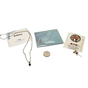 Lot of 3 EFFY pieces of Jewelry 2 Pendant Necklace 1 pr Gem Stone Stud Earrings